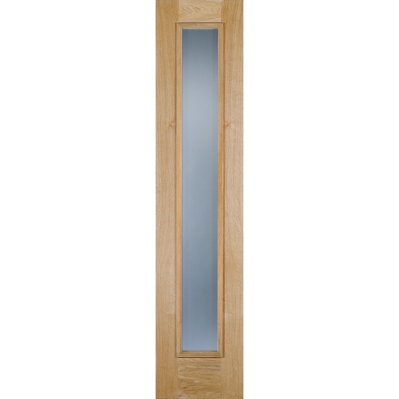 External Oak Frosted Sidelight 81'' x 18''